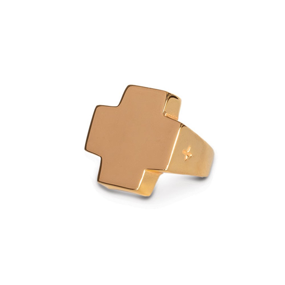 Fersknit - Gold-Plated Silver Ring with Belief Symbol