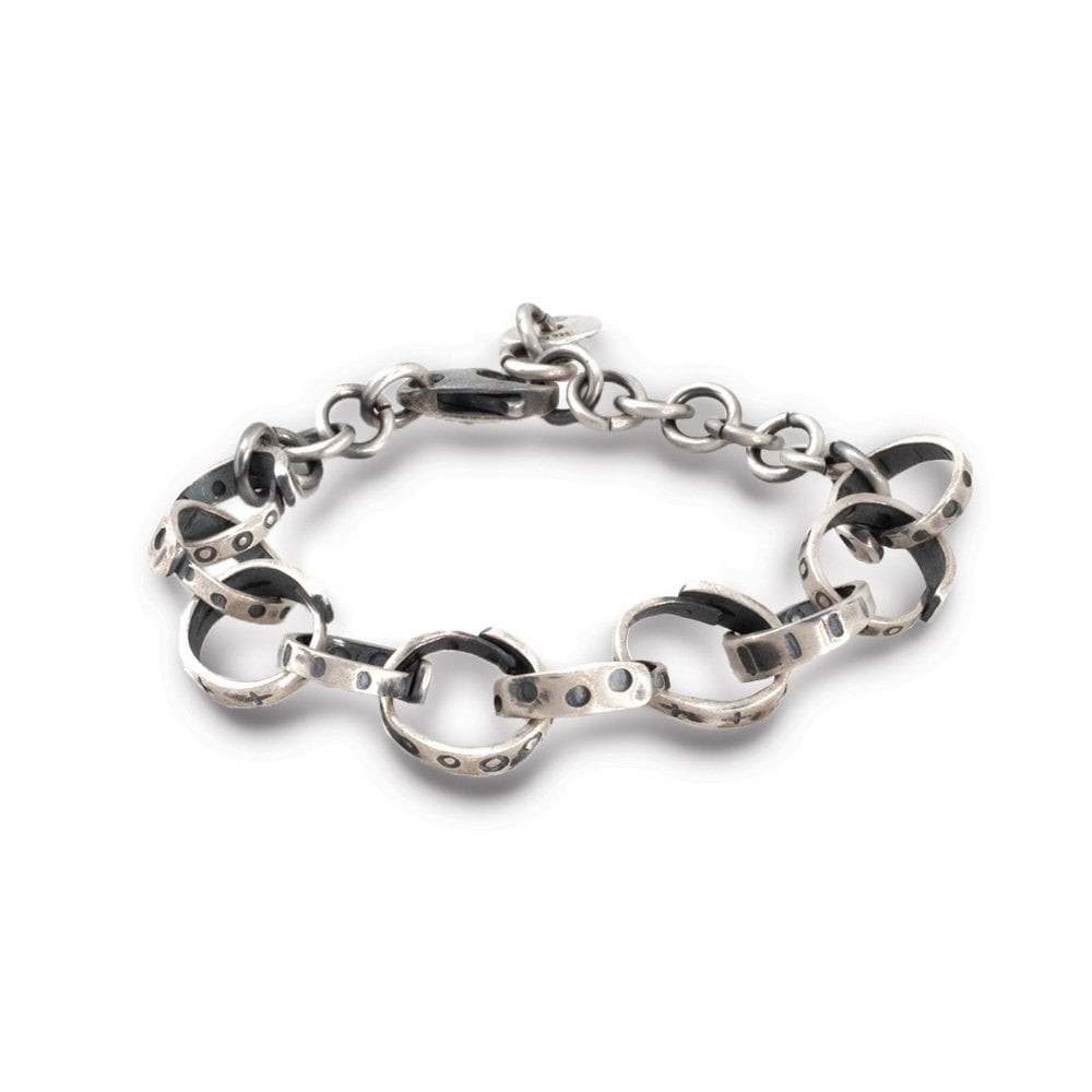 Fersknit - Unisex Silver Bracelet with Big Hoop Chain