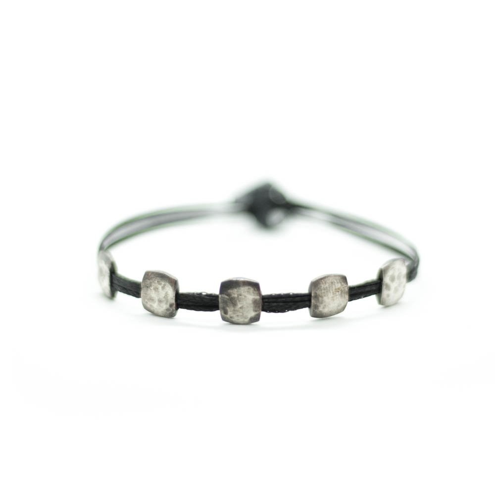 Fersknit - Unisex Silver Bracelet With Big Squares