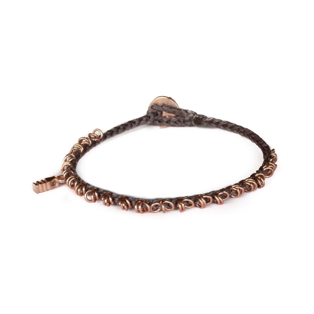 Fersknit - Unisex Rose Gold- Plated Silver Loop Bracelet with Anatolian Lucky Charm