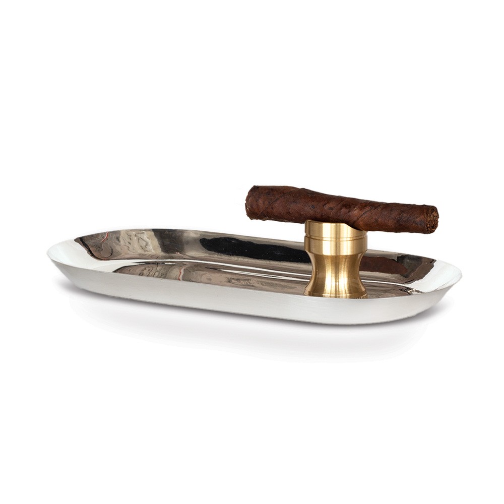 Fers - Silver Plated Tray + Cigar Holder