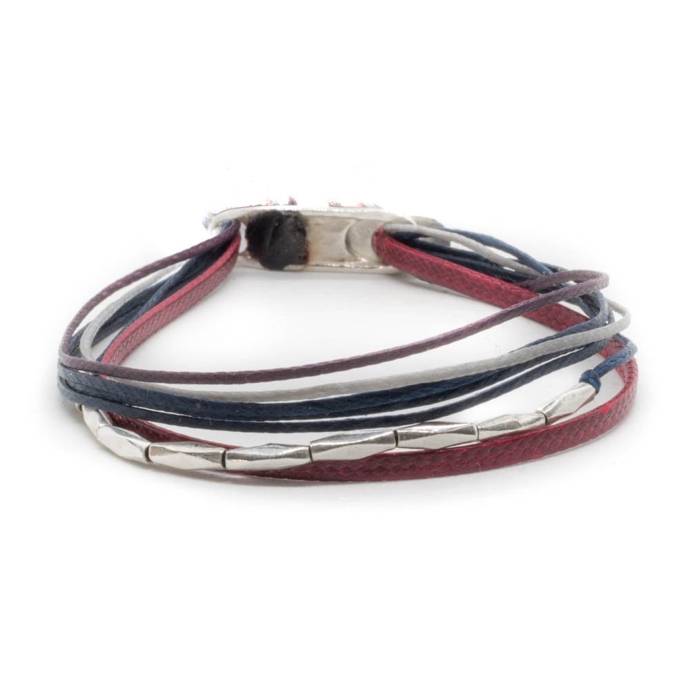 Fersknit - Unisex Silver Bracelet with 9 Twisted Tubes