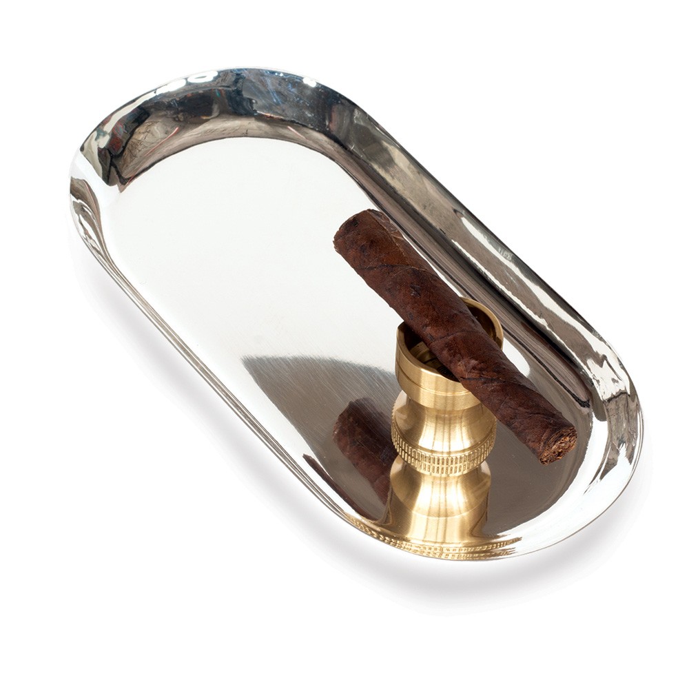 Fers - Silver Plated Tray + Cigar Holder