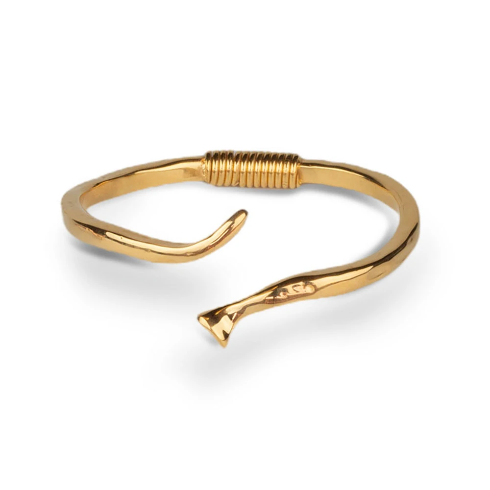 Fersknit - Gümüş Yaylı Helezonik Kelepçe Unisex - GOLD