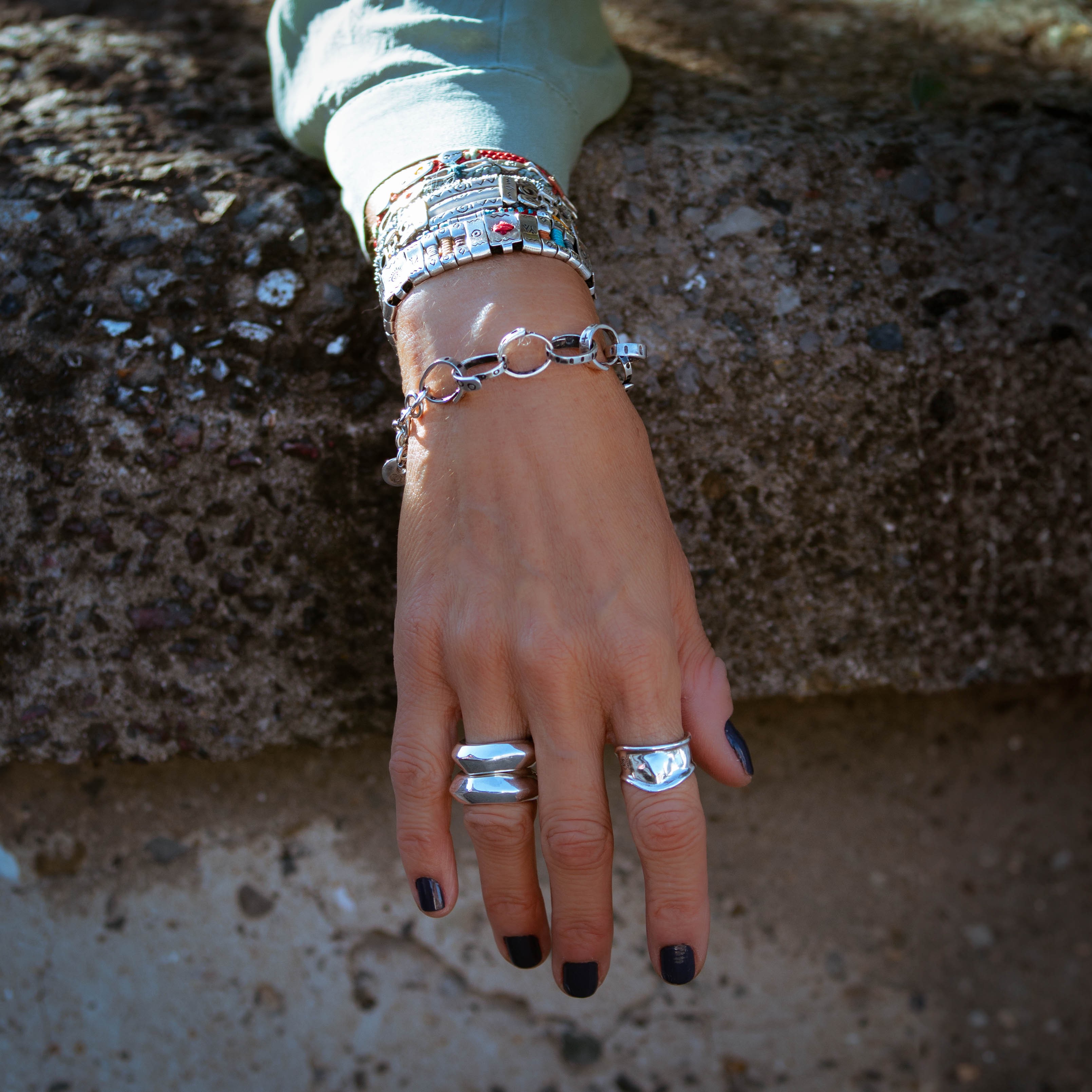 Fersknit - Silver Aztec Sun Ring