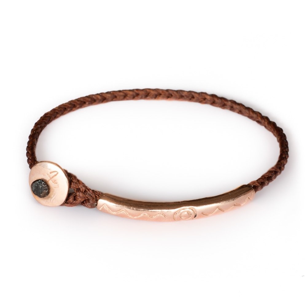 Fersknit - Unisex Rose Gold-Plated Silver Bracelet with Spirit and Connection Symbol
