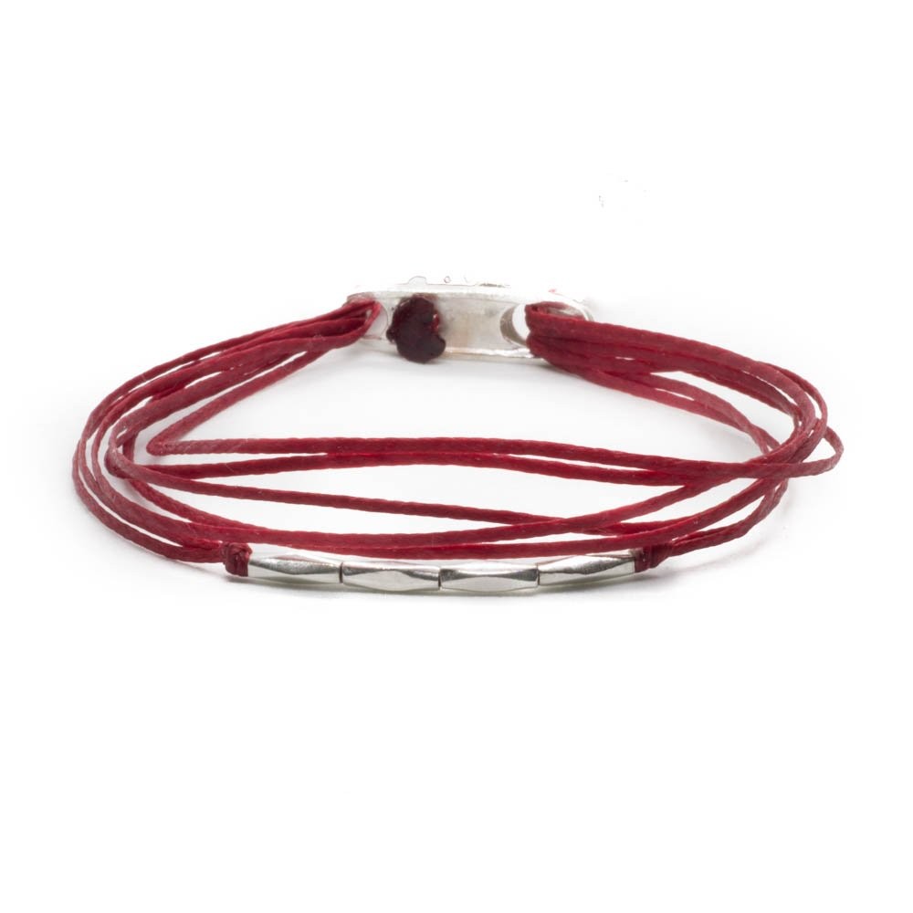 Fersknit - Unisex Silver Bracelet with 4 Twisted Tubes