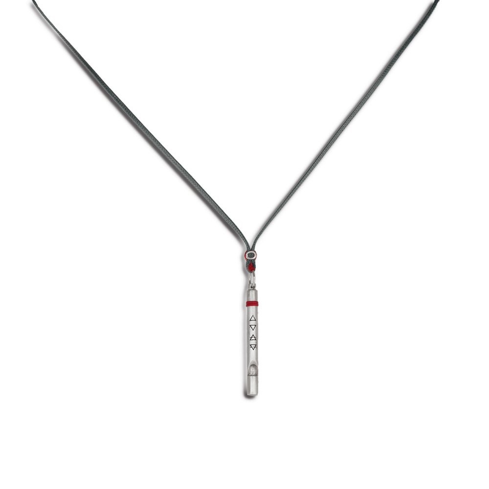 Fersknit - Unisex Silver Whistle Necklace with 4 Elements