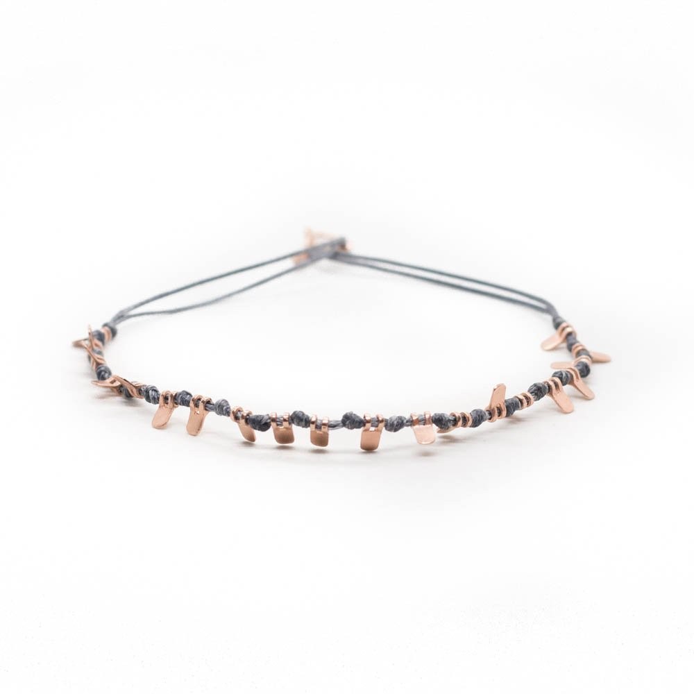 Fersknit - Rose Gold-Plated Silver Medals and Knots Anklet
