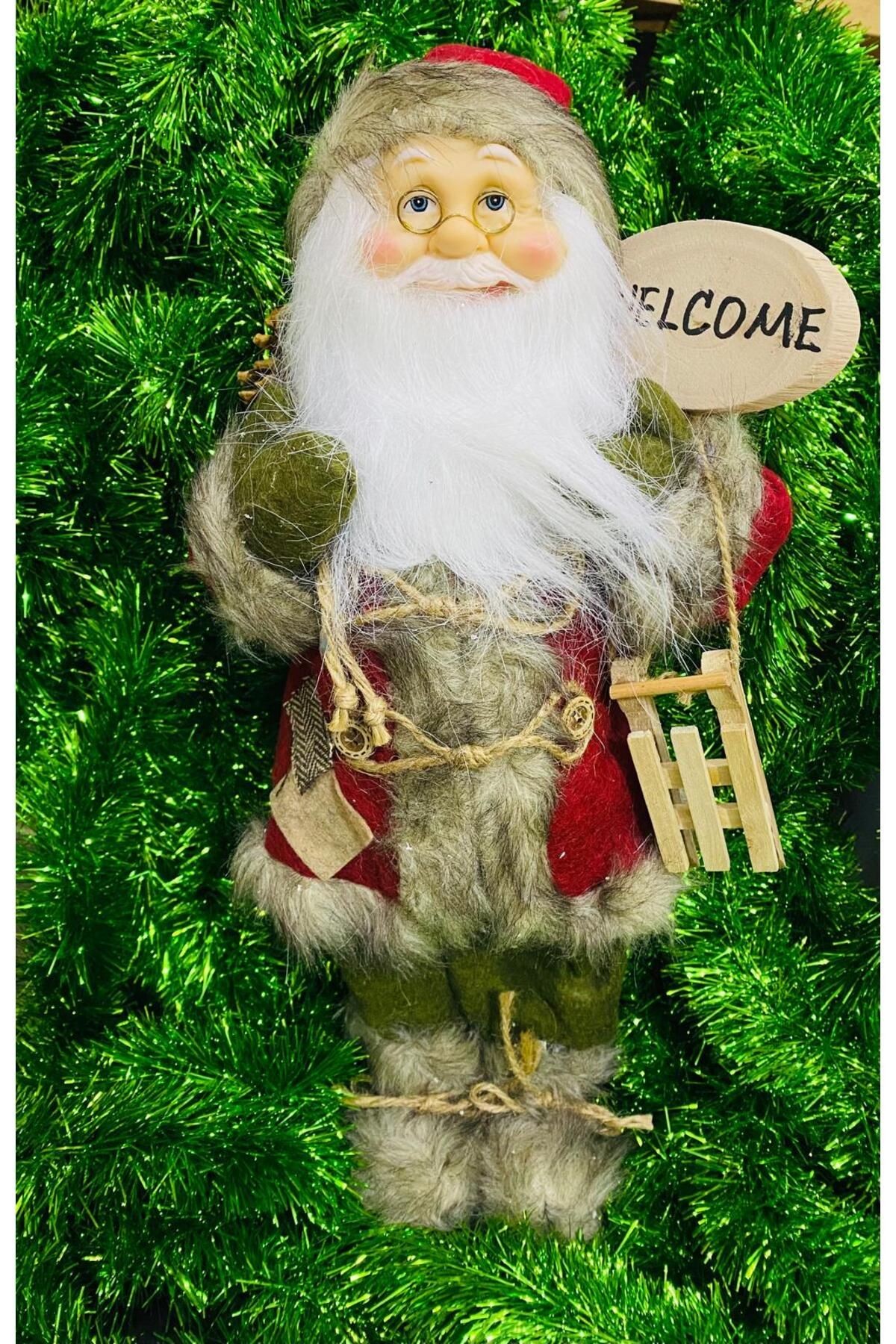 Yılbaşı Dekor Süsü Dekoratif Welcome Noel Baba 45 Cm