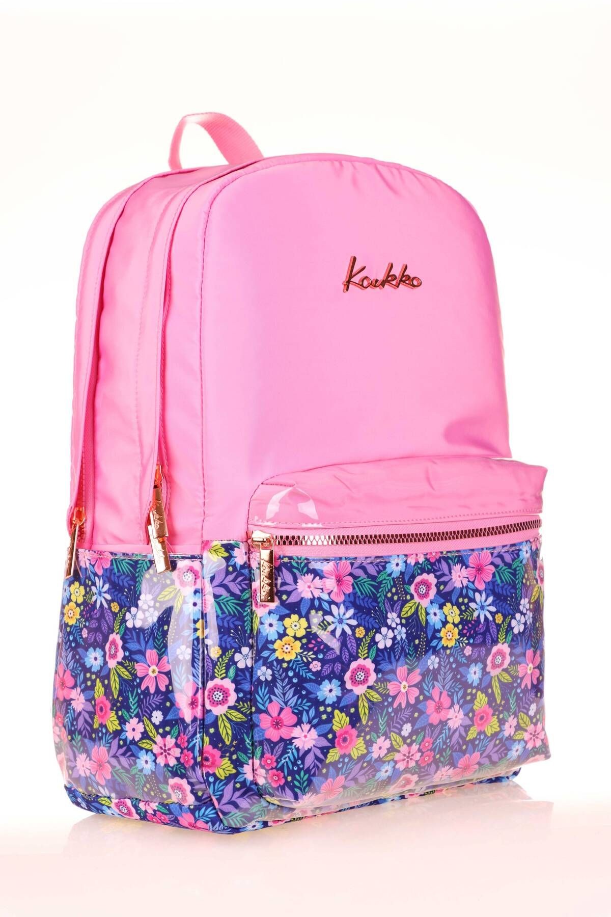 Kaukko Soft Floral Sırt Çantası Pembe K1732