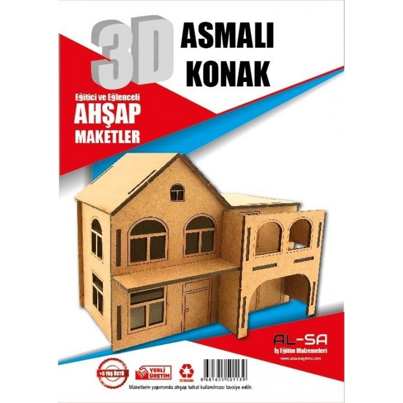 3D Asmalı Konak Ahşap Maket İŞTEKNİK.140 ALSA İş Eğitim Malzemeleri