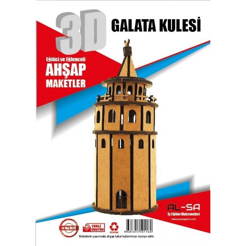 İş Teknik Ahşap Maket 3D Galata Kulesi İŞTEKNİK.174 AL SA