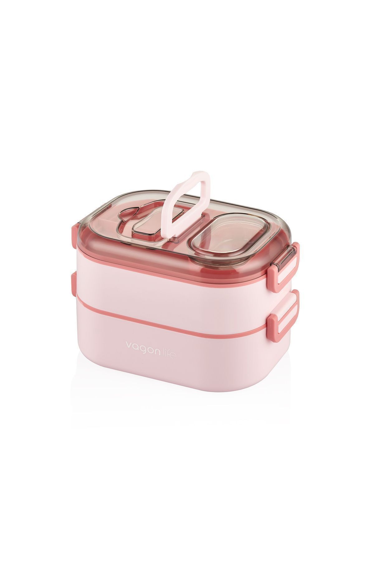 VAGONLİFE ÇELİK YEMEK KABI 2 KATLI BÖLMELİ 1000 ML - LUNCH BOX VGN7081  -PEMBE  1 ADET ÜRÜN