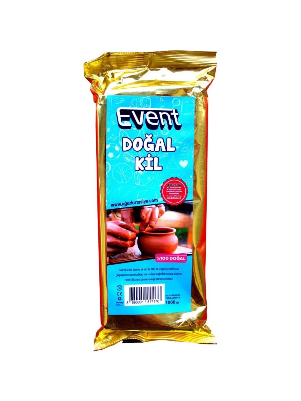 Event Seramik Hamuru Kahverengi Kil Çömlek Heykel Model Eğitici Çamur 1000 gr