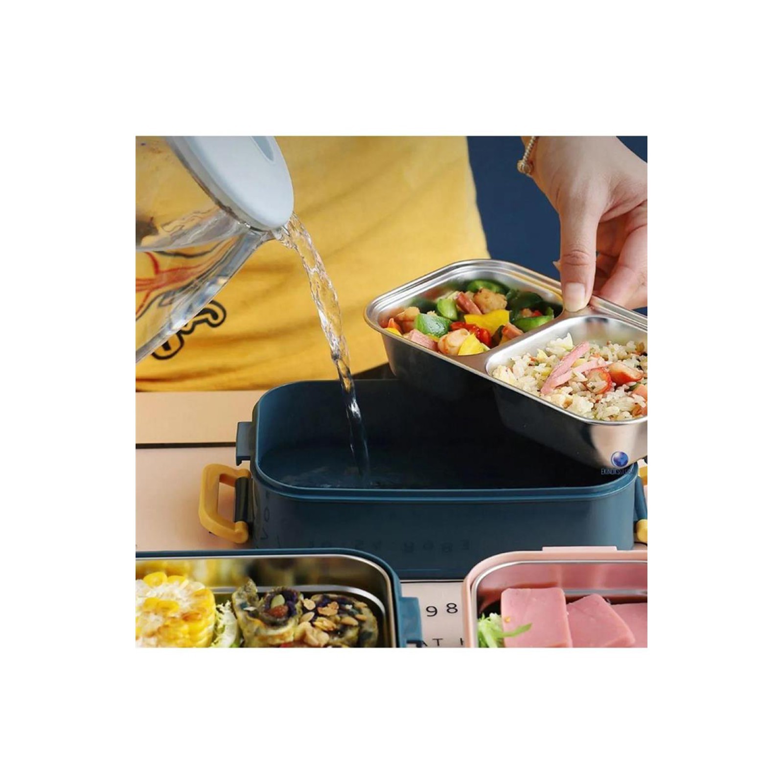 VAGONLİFE LUNCH BOX ÇELİK 1400 ML XC-363 SARI -MAVİ