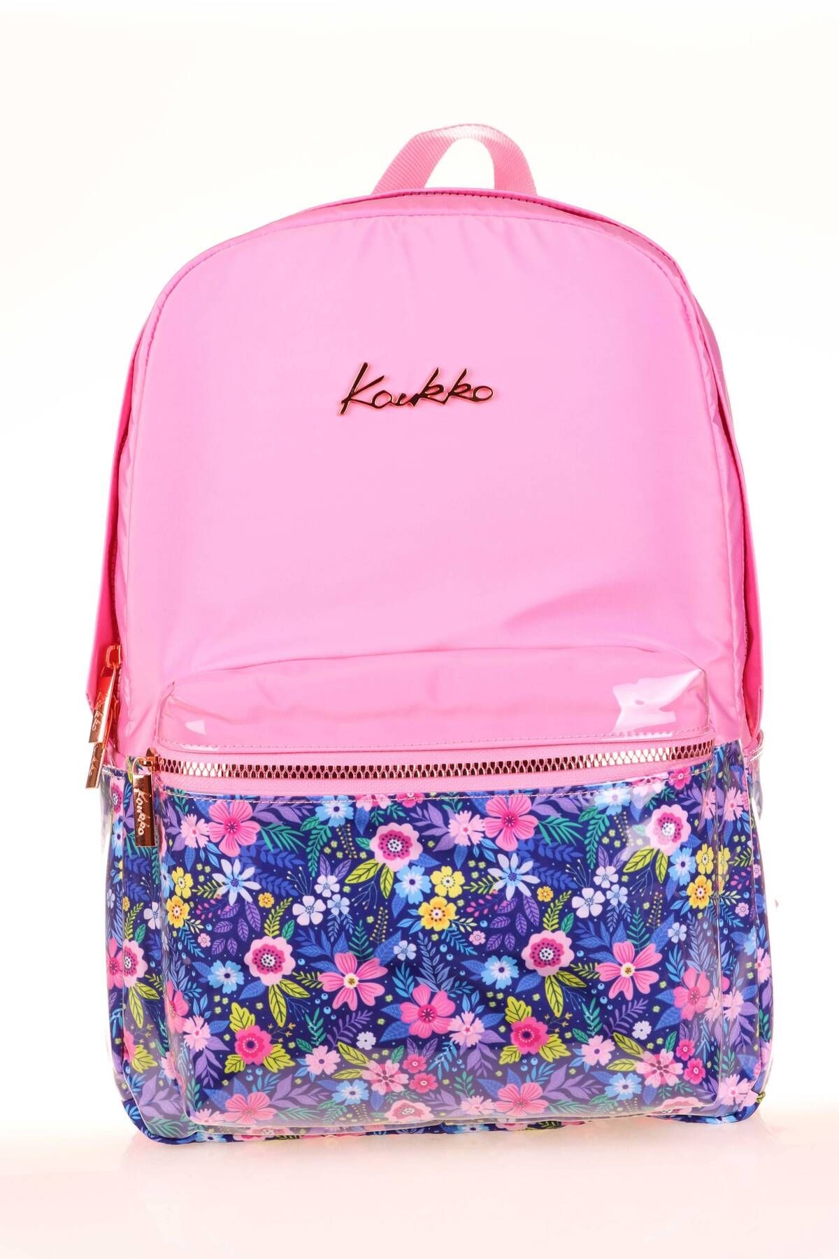 Kaukko Soft Floral Sırt Çantası Pembe K1732