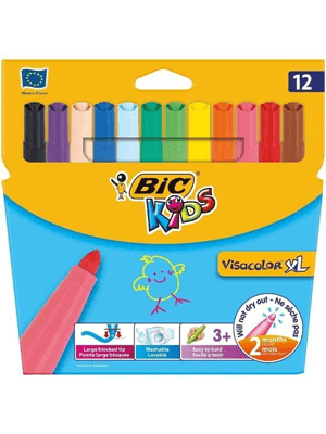 Bic Visacolor Xl Jumbo Yıkanabilir Keçeli Kalem 12"li 8922233