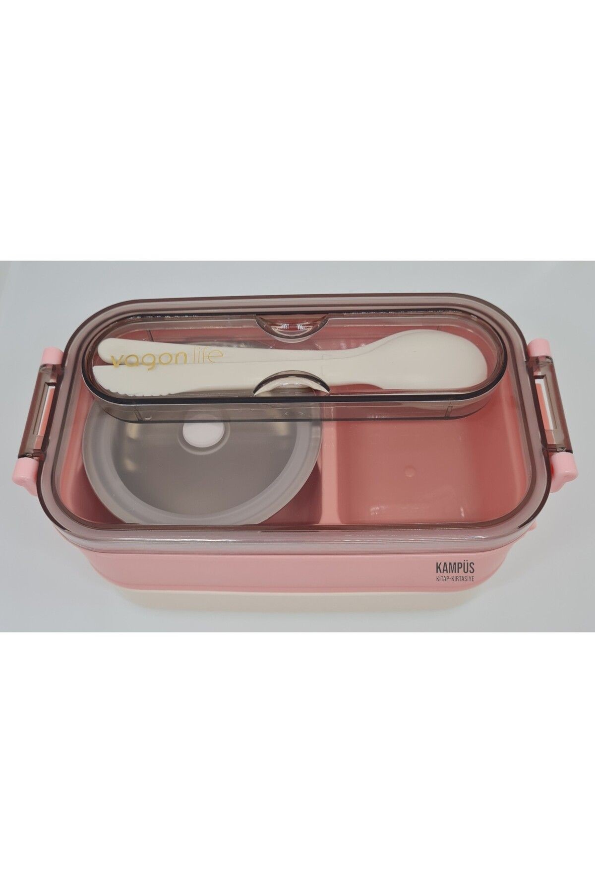 Vagonlife VGN XC-465- 1500 ml Çelik Lunch Box (Yemek Kabı / Pembe)