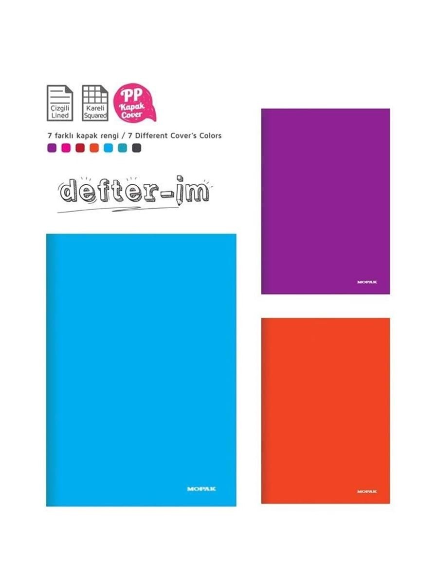 Mopak A4 Pp Düz Kapak Dikişli Defter Kareli 100 Yp 40060020160