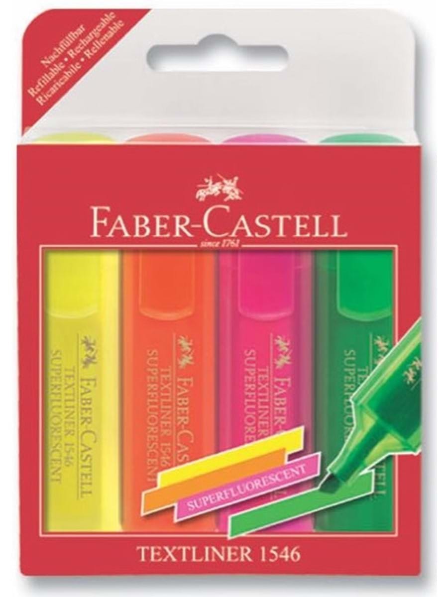 Faber Castell 1546 Fosforlu Kalem 4 Lü