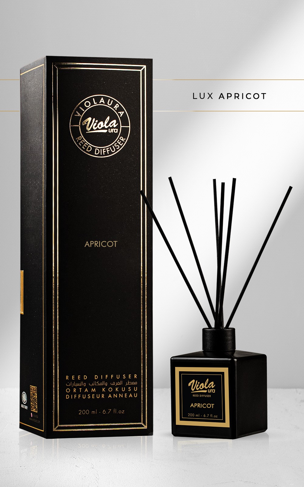 Violaura 200 ml Apricot Reed Diffuser