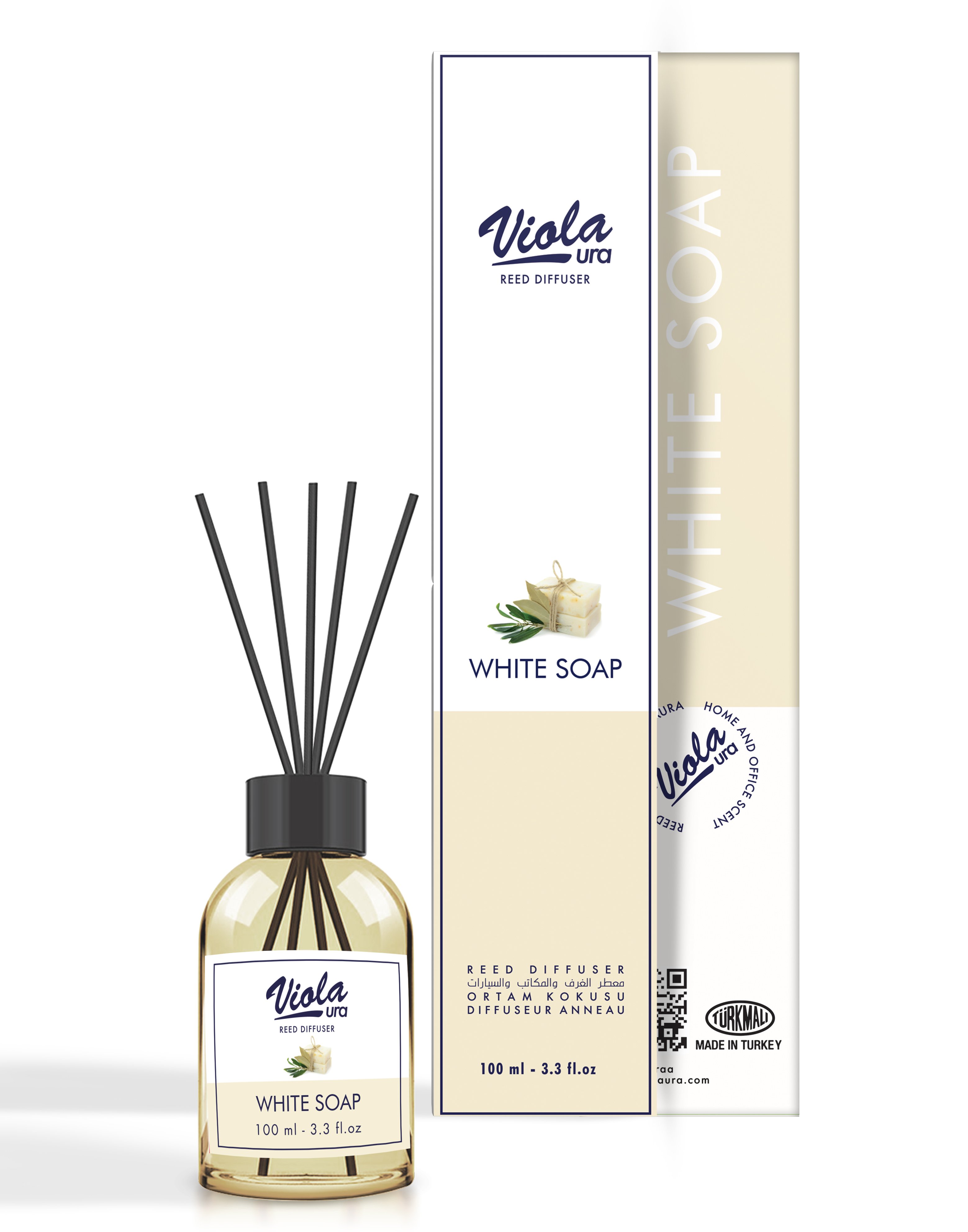 Violaura 100 ml White Soap Reed Diffuser