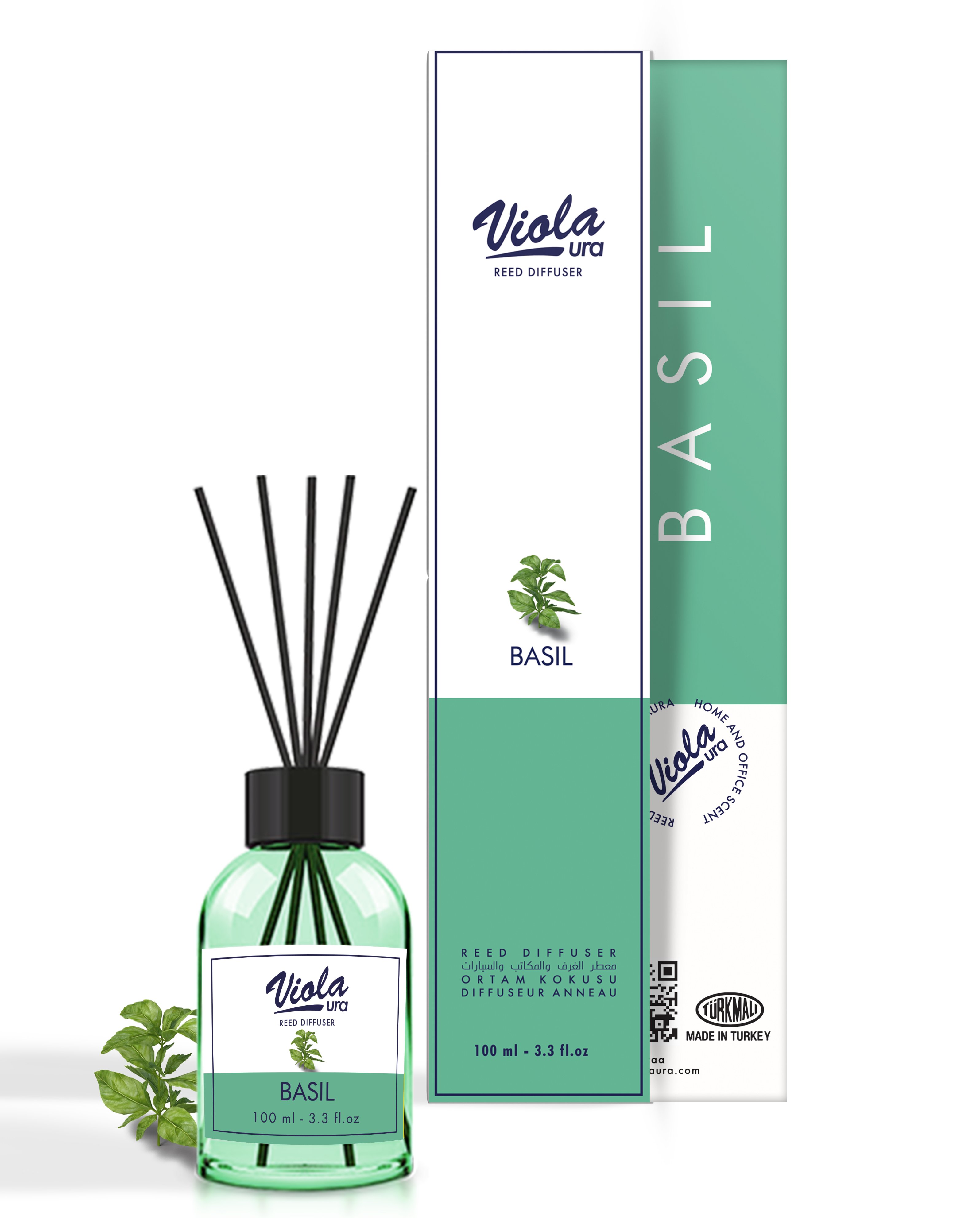 Violaura 100 ml Basil Reed Diffuser 