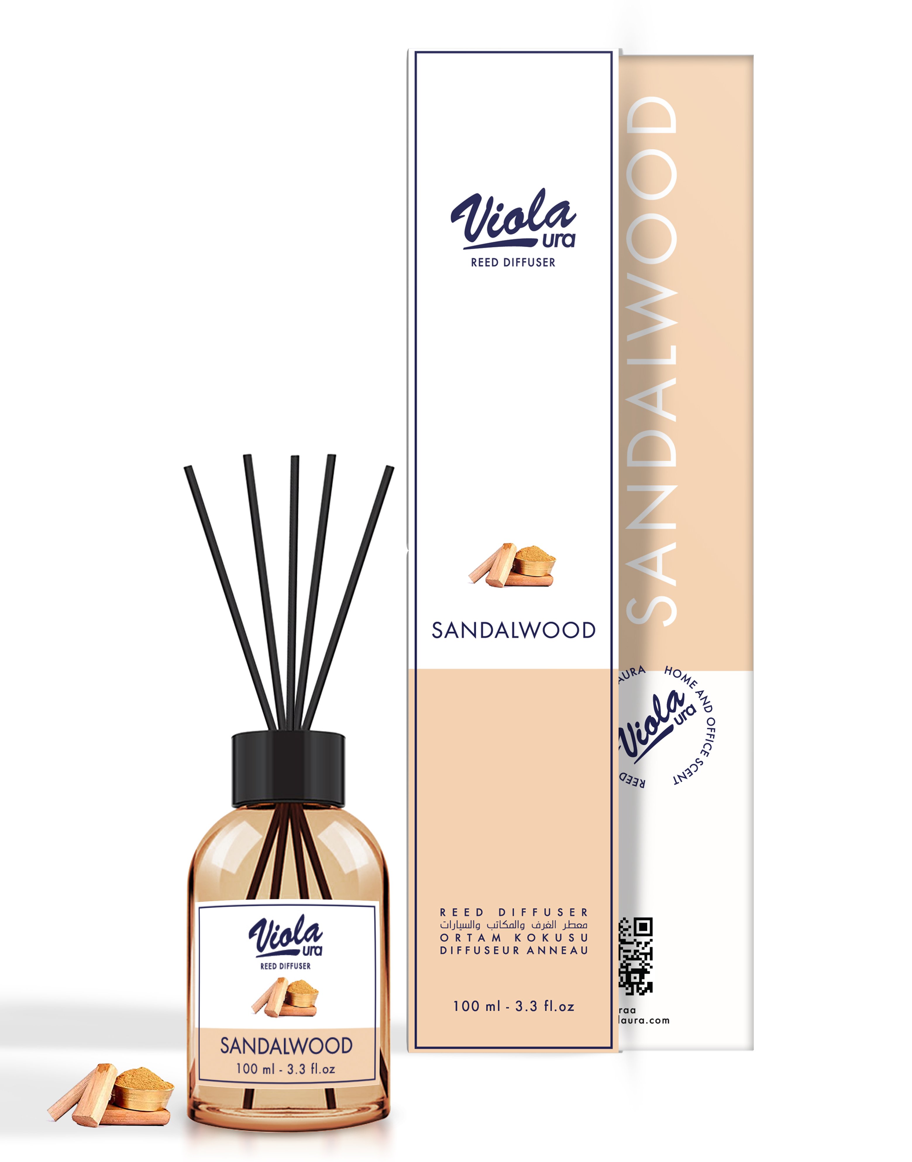 Violaura 100 ml Sandalwood Reed Diffuser