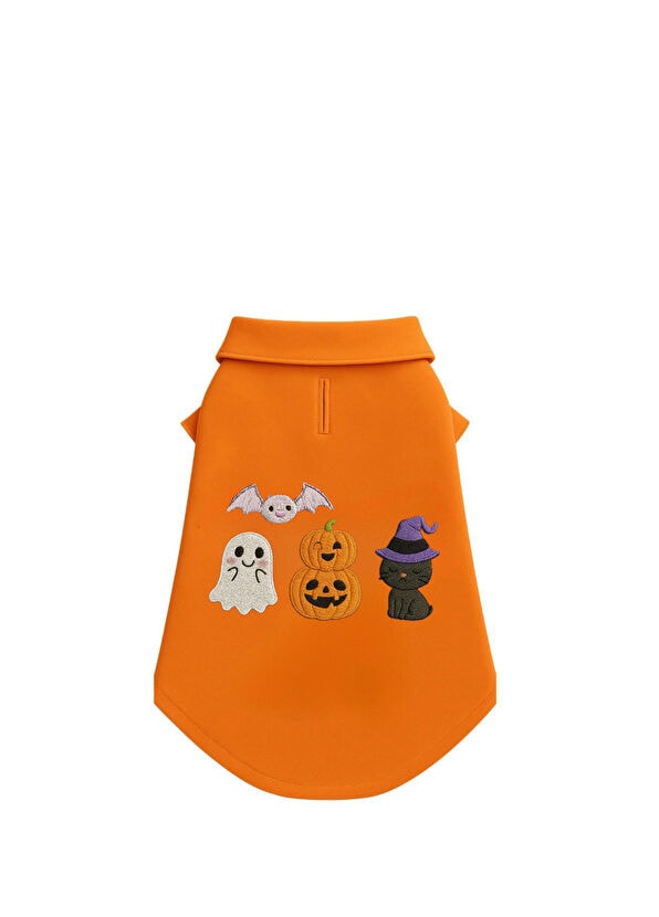 MERPAWW TURUNCU KEDİLİ HALLOWEN GÖMLEK XS
