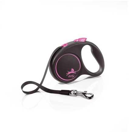 Flexi Black Design Medium Otomatik Köpek Gezdirme Kayışı 5mt Pembe