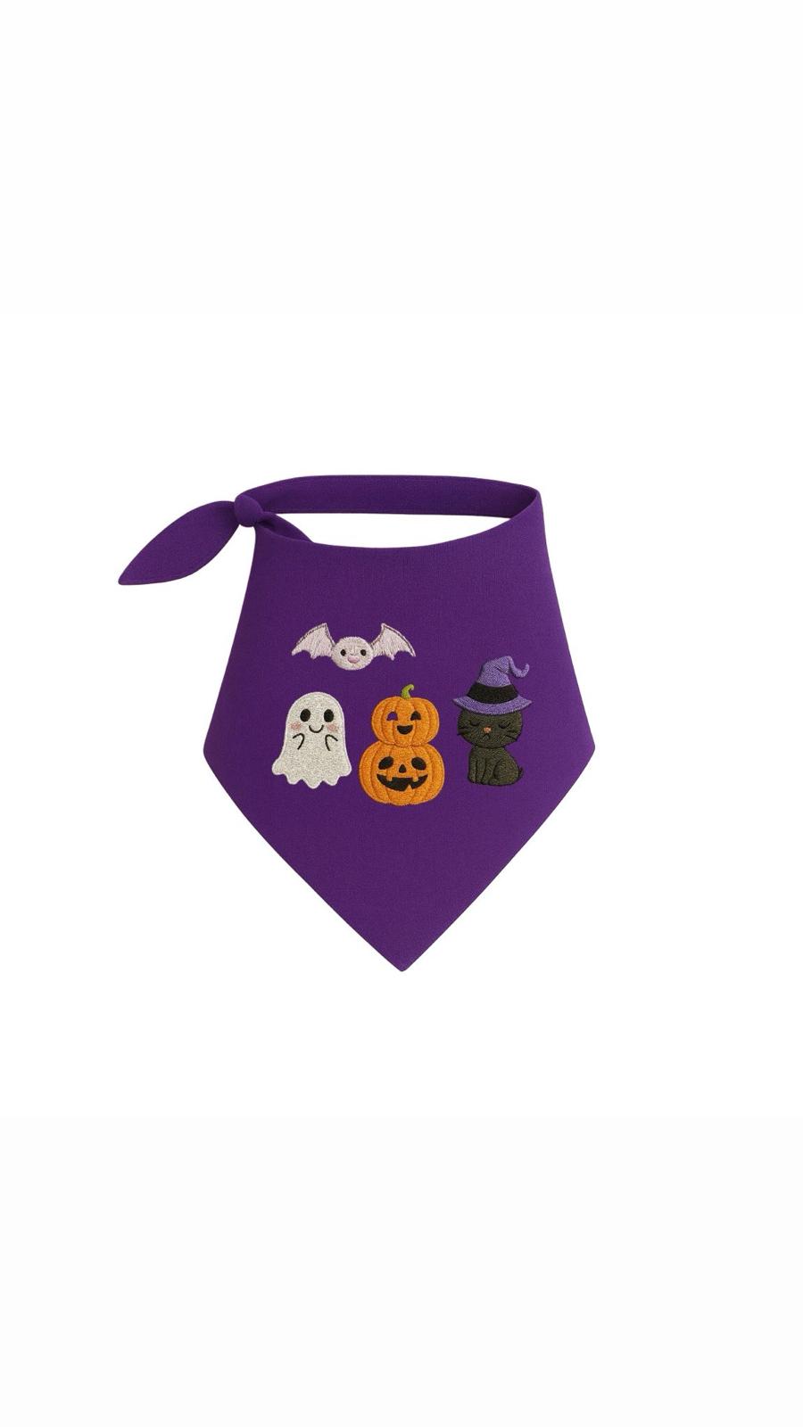 KEDİLİ MOR HALLOWEN FULAR
