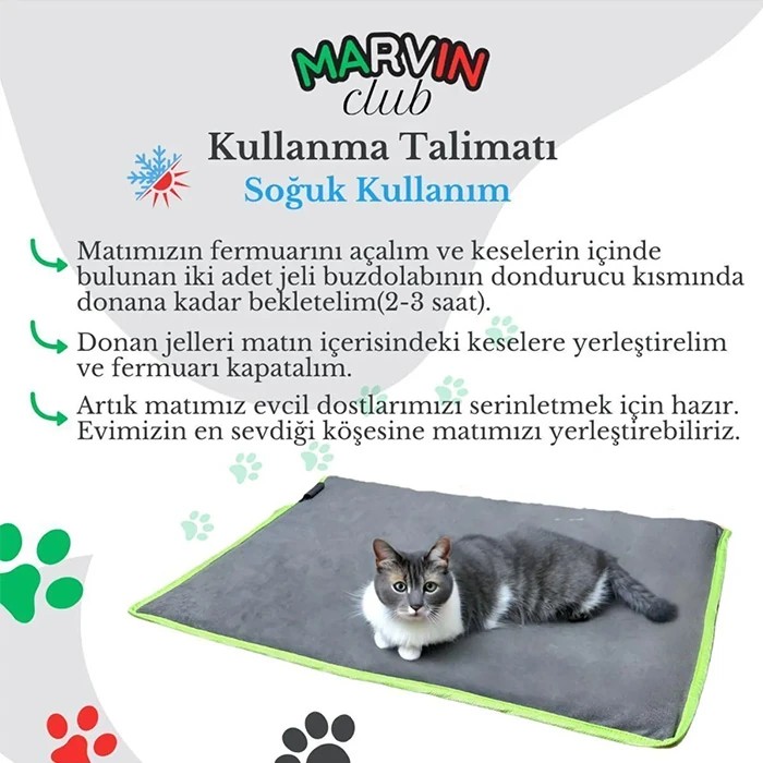 Evcil Hayvanlar İçin Soğuk Sıcak Kullanılabilen İklimlendirme Matı 60x40cm