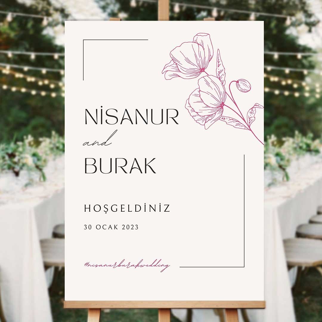 Trendy Düğün Salonu Karşılama Panosu