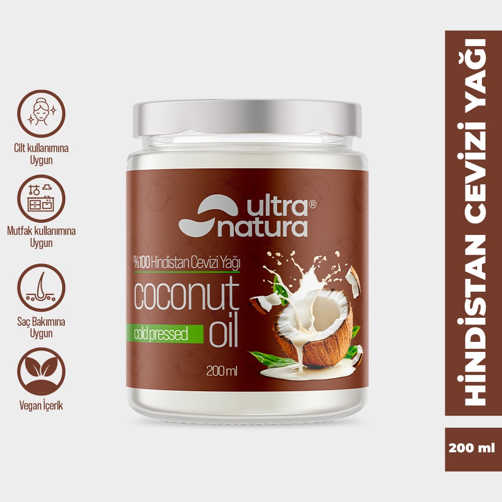 %100 Hindistan Cevizi Yağı - 200ml