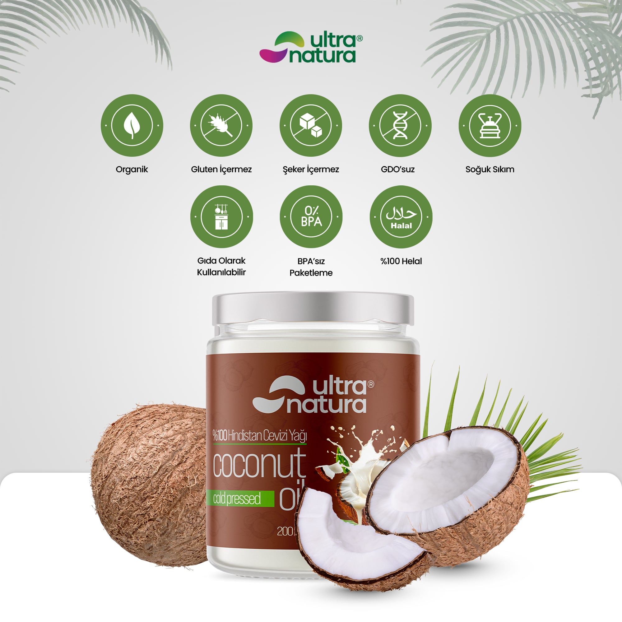 %100 Hindistan Cevizi Yağı - 200ml