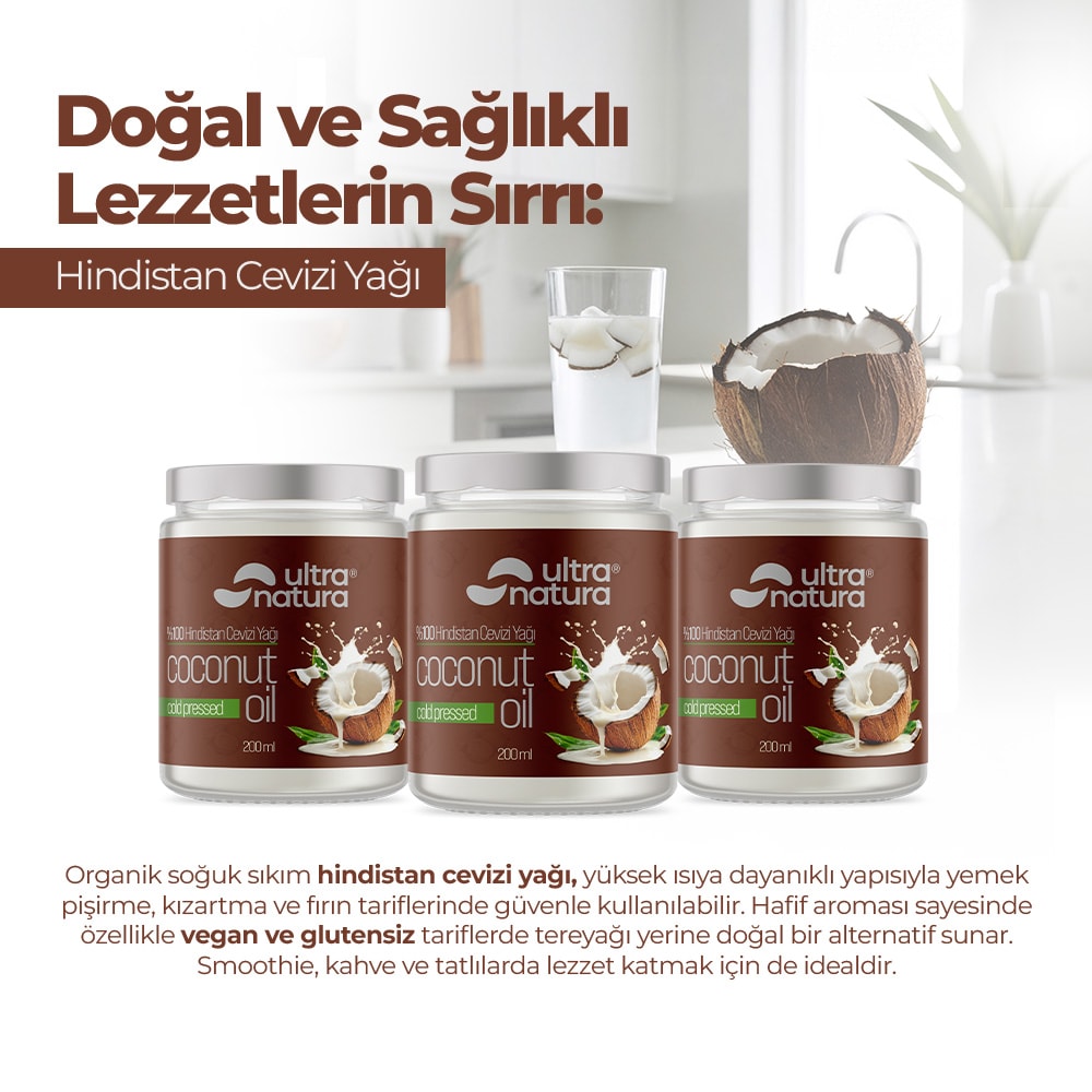 %100 Hindistan Cevizi Yağı - 200ml
