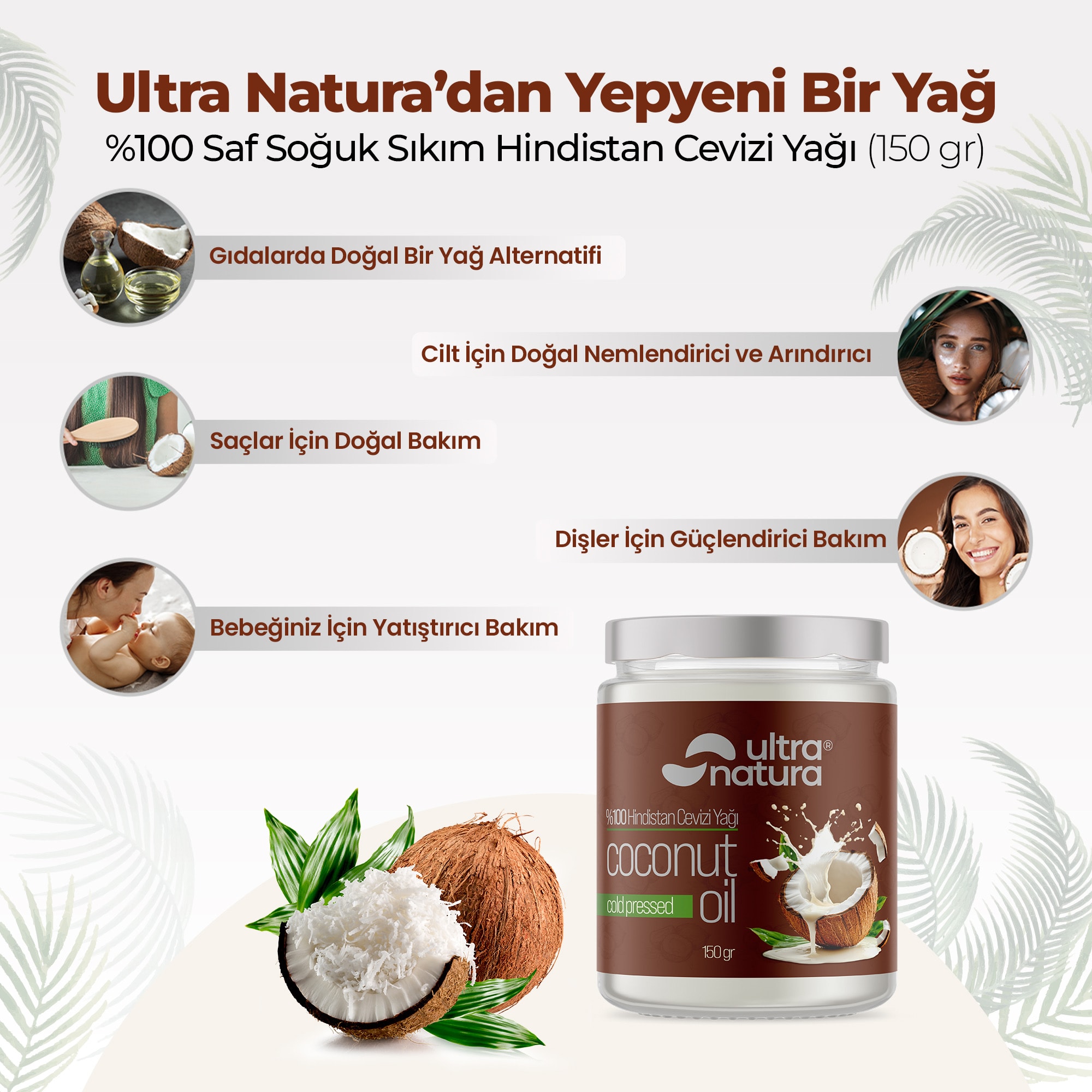 %100 Hindistan Cevizi Yağı - 150gr
