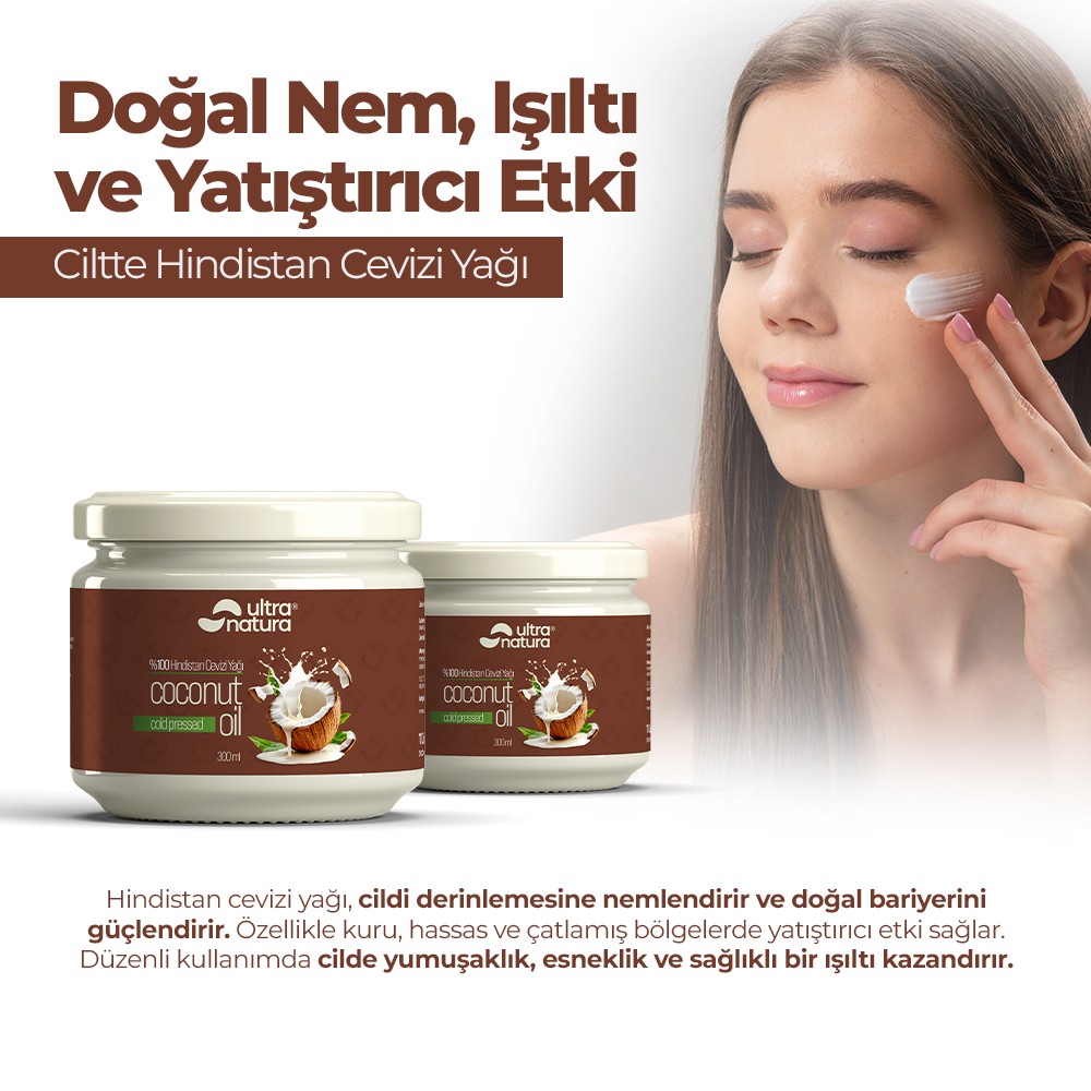 Soğuk Sıkım Organik Hindistan Cevizi Yağı - 300ml