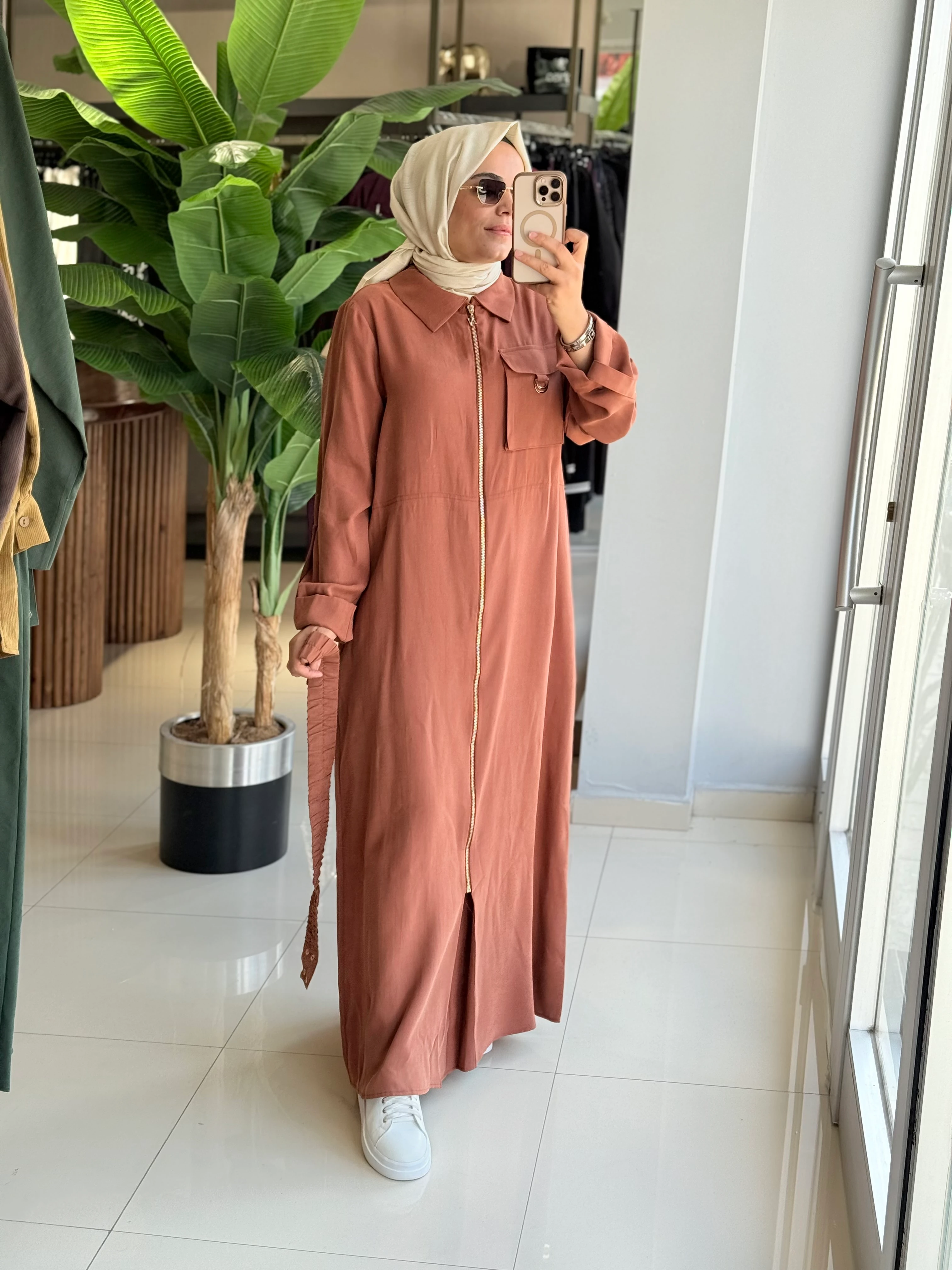 Nuss Kiremit Ferace Elbise