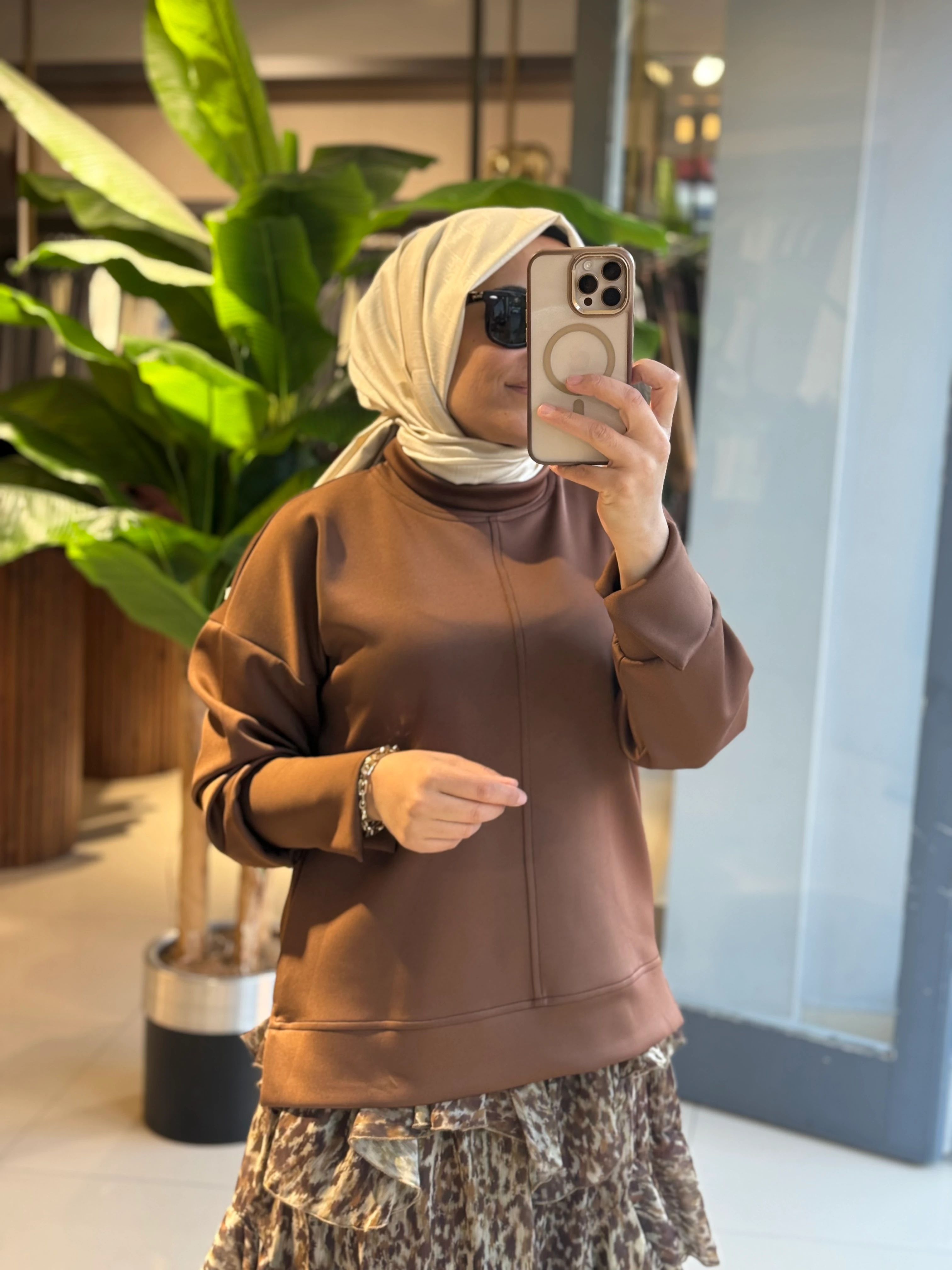 Missemramiss Kahverengi Scuba Bluz