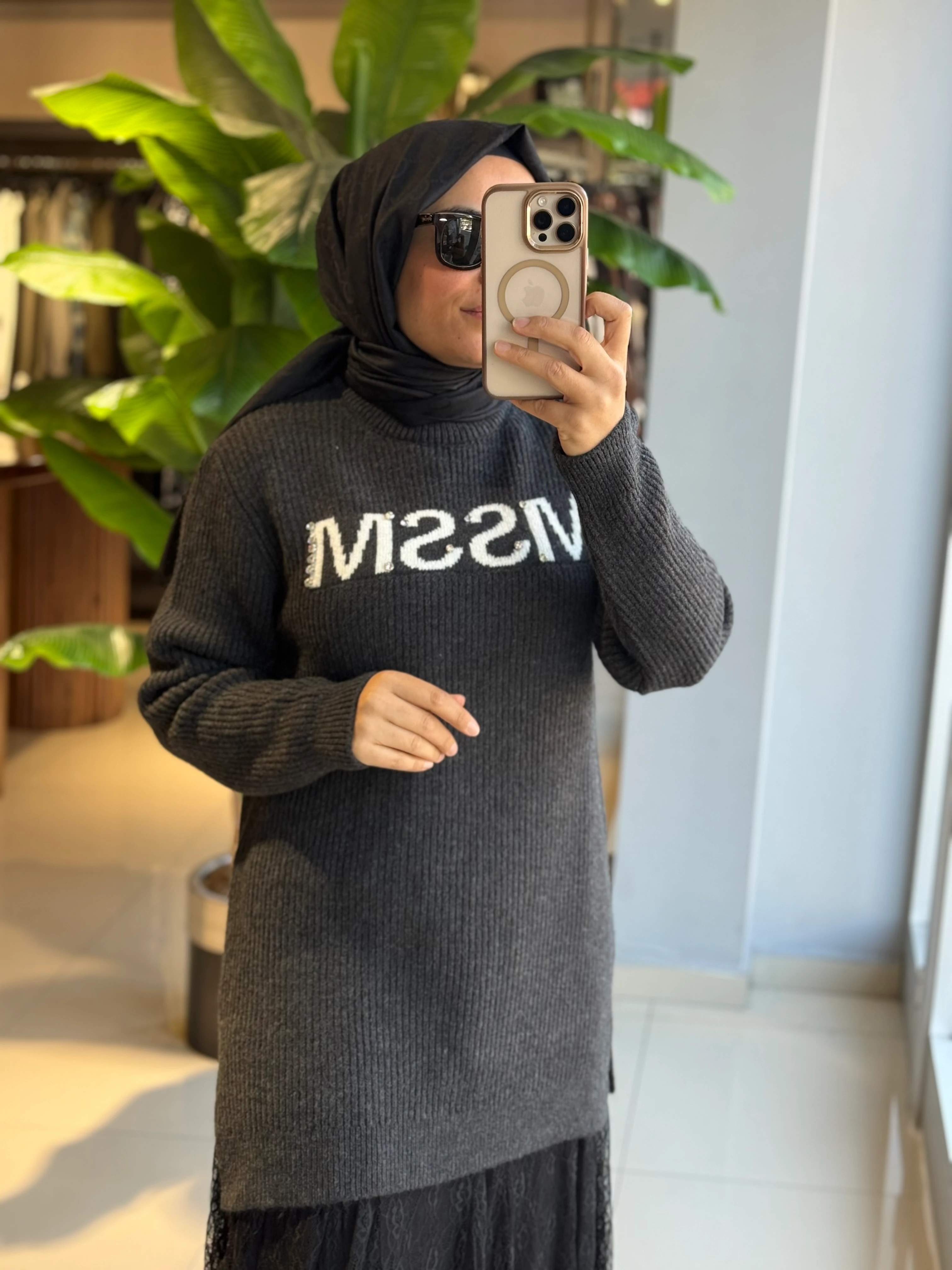 Missemramiss Gri Triko Kazak 