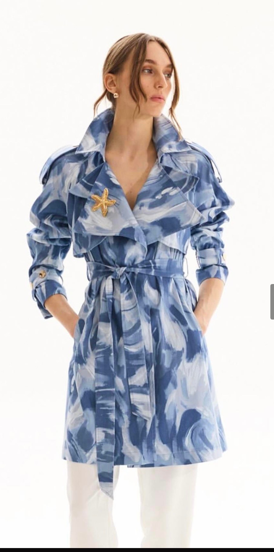 Missemramis Desen Detay Denim Trençkot