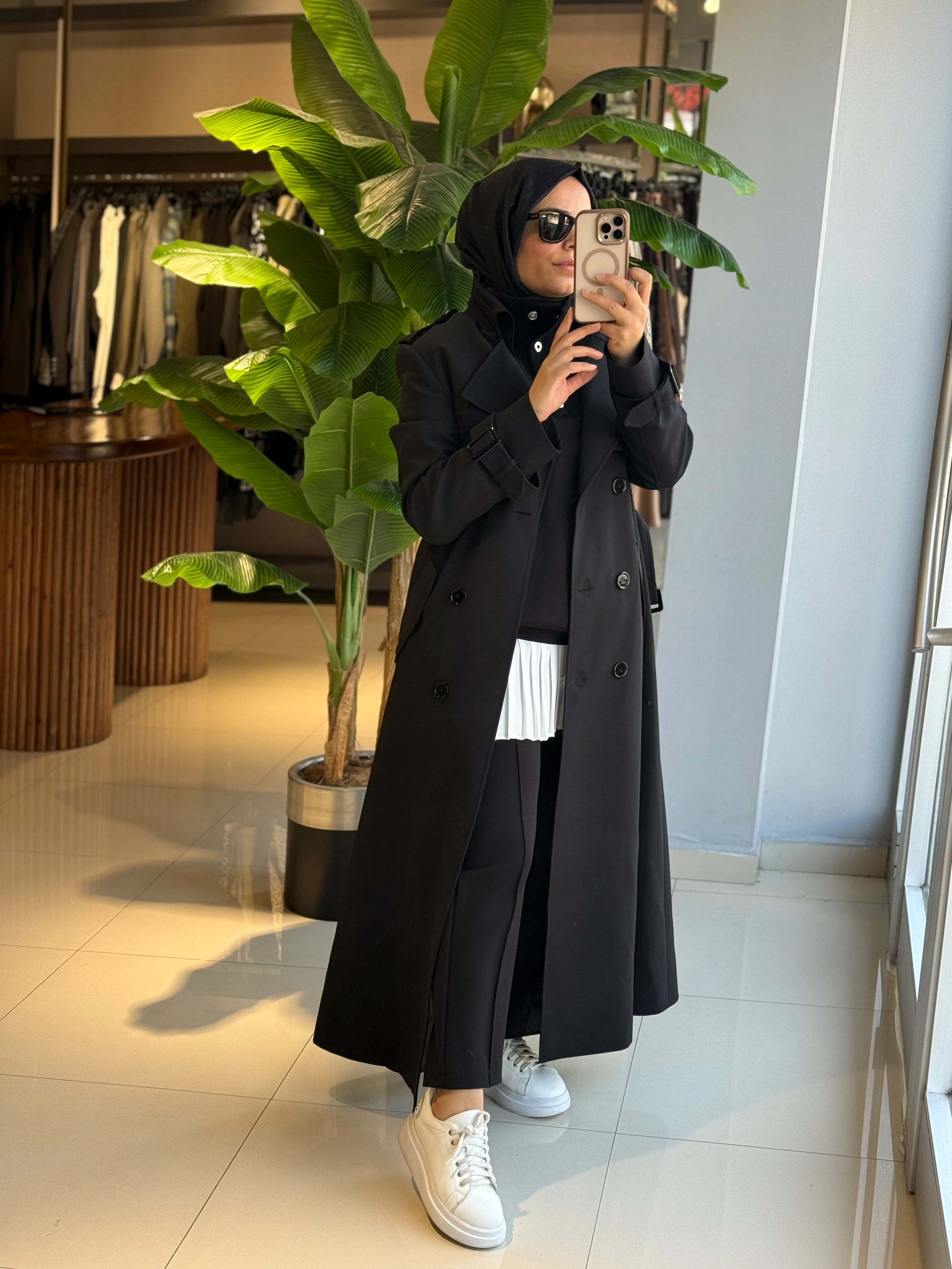 Missemramiss Rose Siyah Trençkot