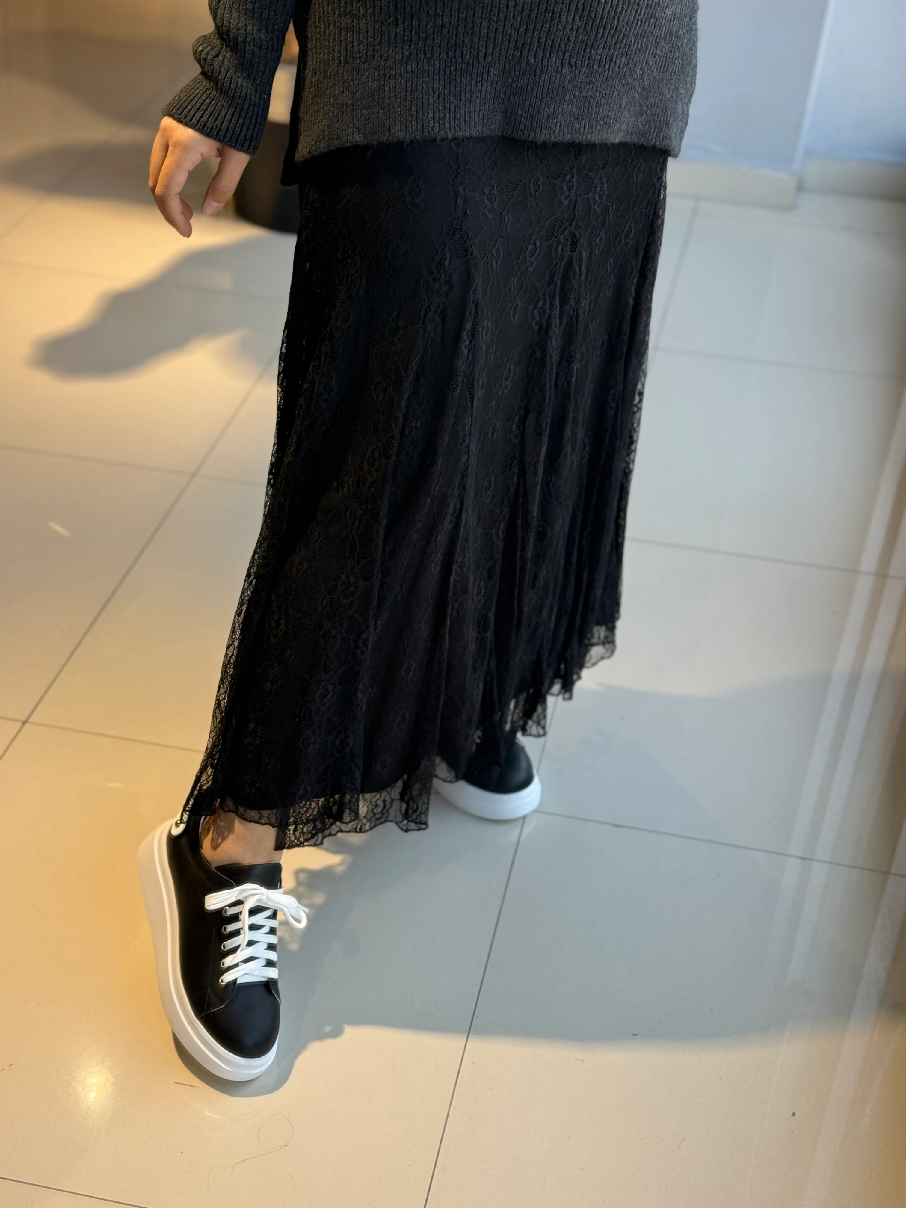 Missemramiss Siyah Dantel Etek 