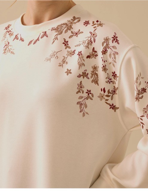 Seçil Store Yaka Nakış Detaylı Sweatshirt