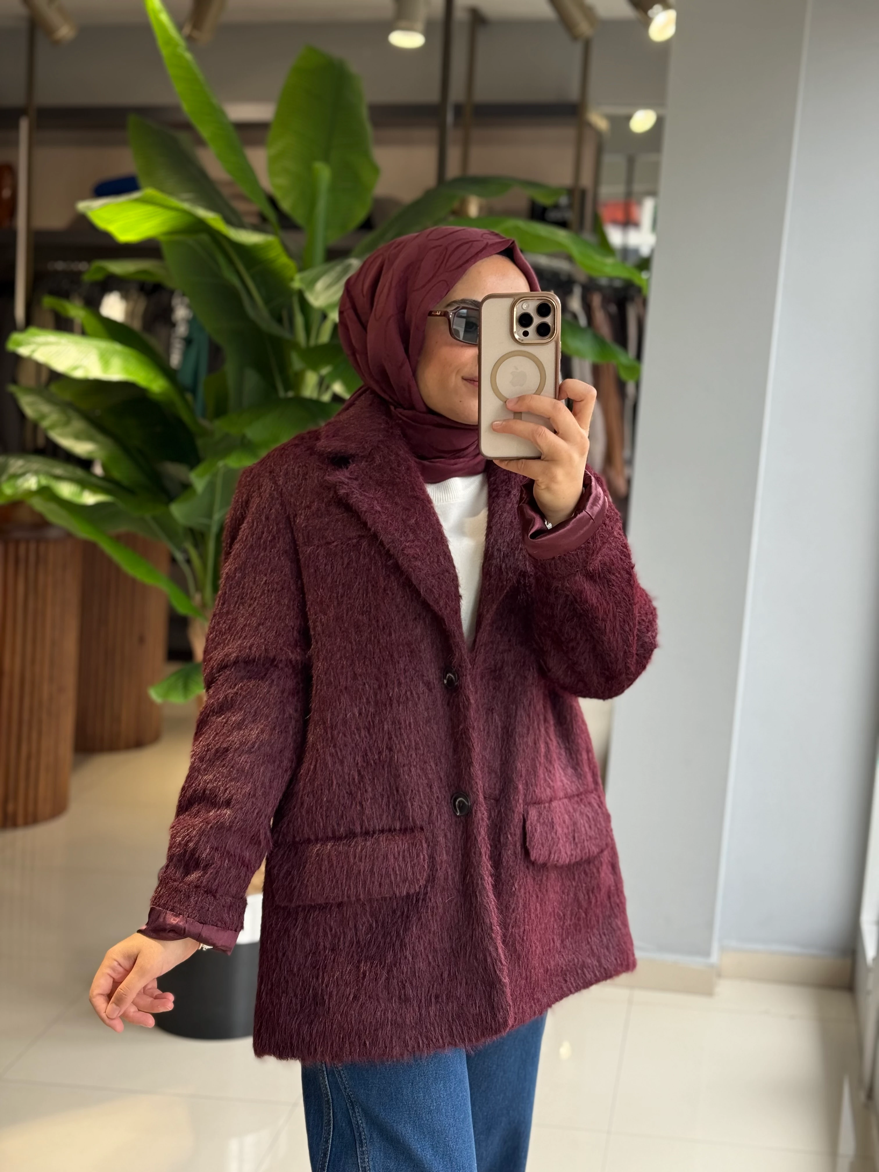 Missemramiss Bordo Kaban Ceket