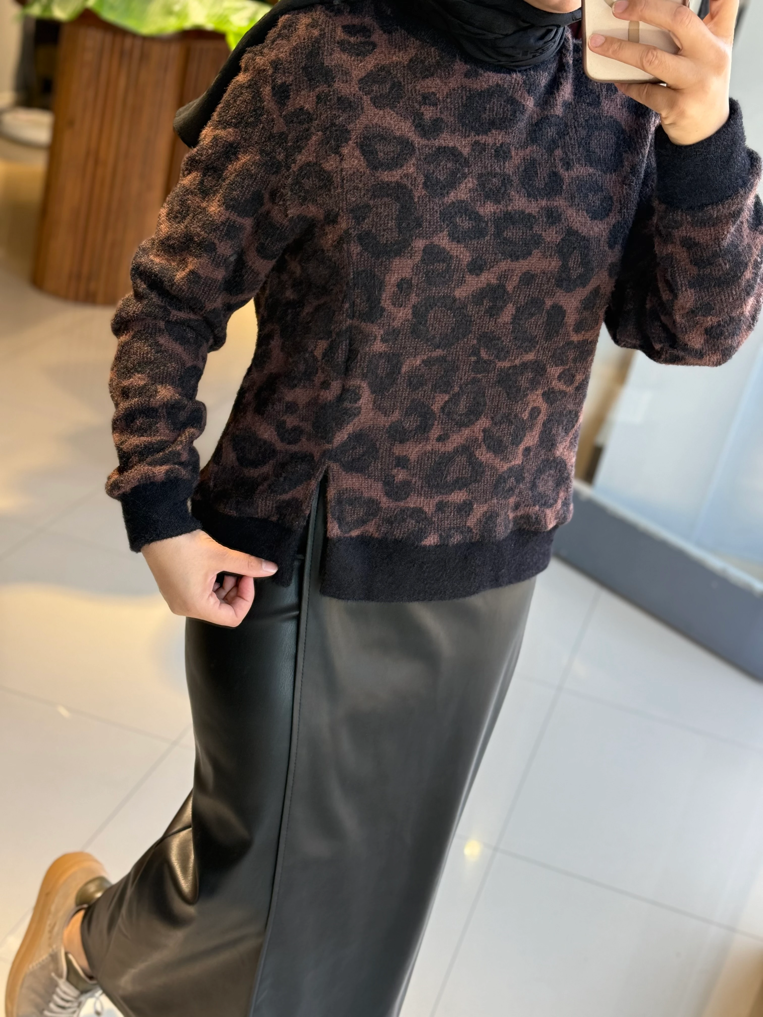 Seçil Store Leopar Desen Kazak