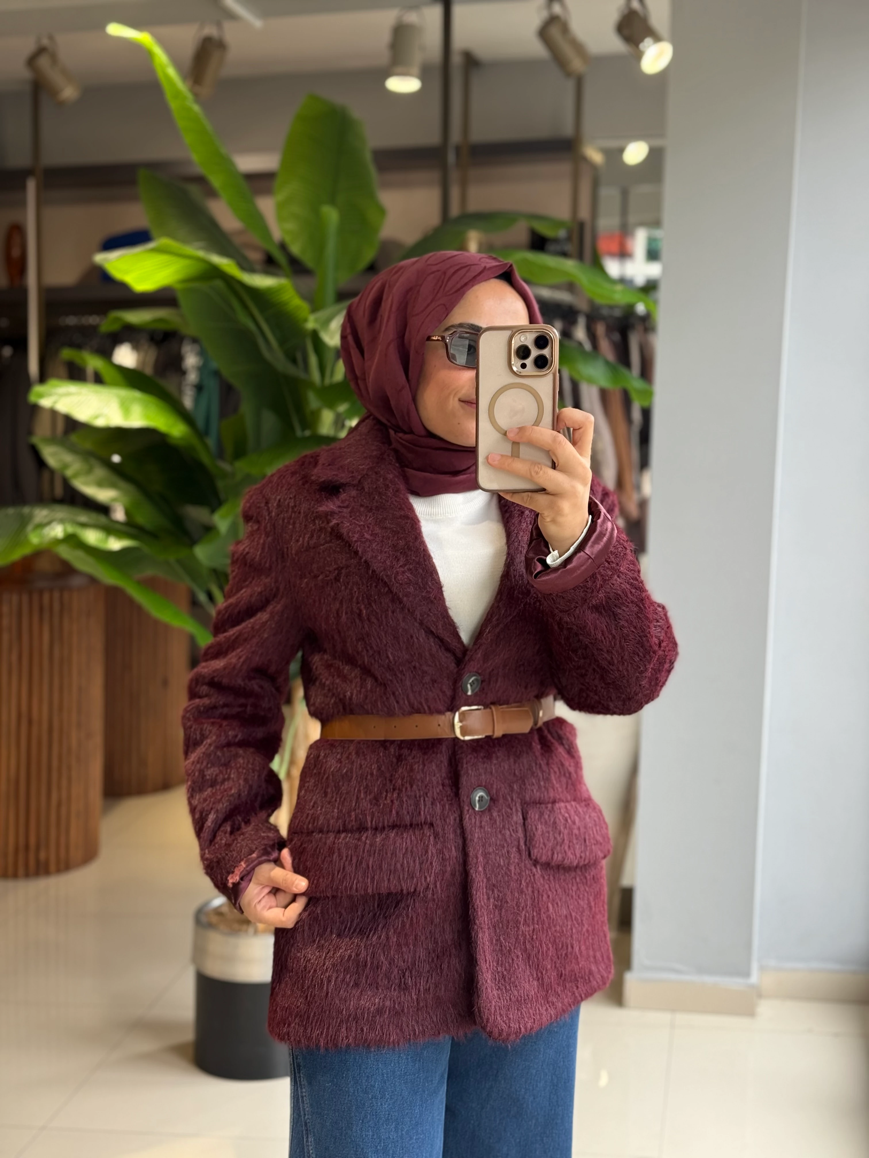 Missemramiss Bordo Kaban Ceket