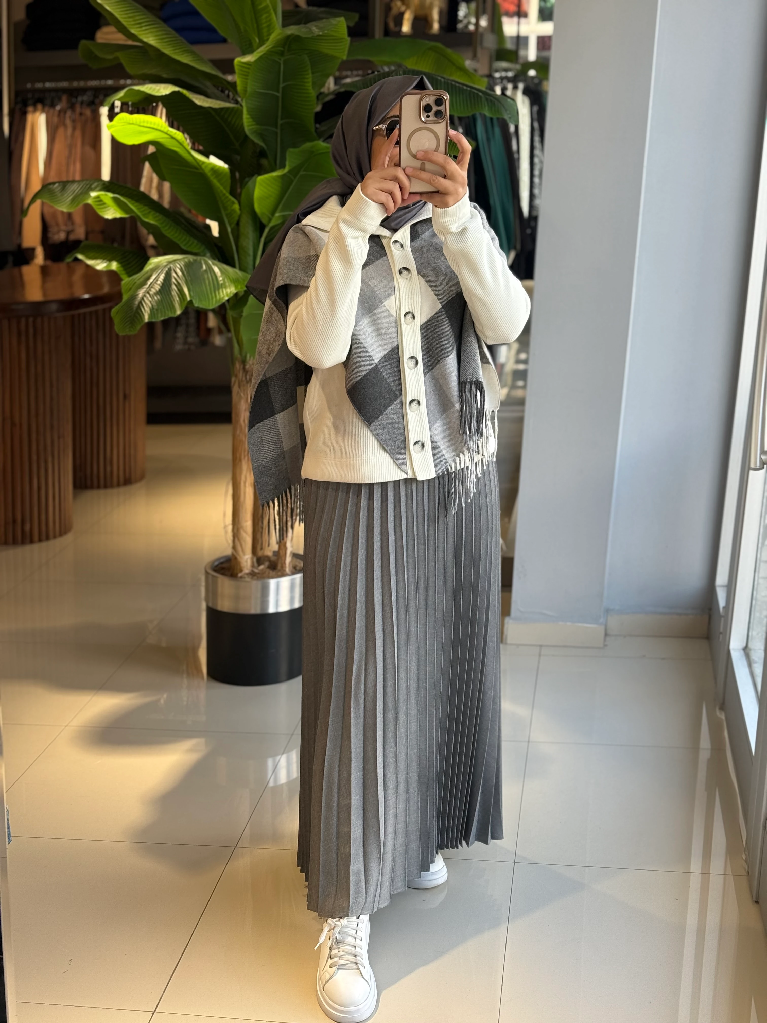 Seçil Store Pilise Gri Etek